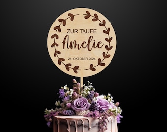 Cake Topper Taufe Personalisiert Holz Taufe Erstkommunion Kommunion Firmung Namn Kuchentopper Kuchen Deko