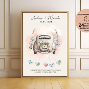 Geldgeschenk Hochzeit | Hochzeitsauto | Personalisiert | DIY Geldgeschenkidee basteln | Hochzeitsgeschenke Geld | Digitaler PDF Download