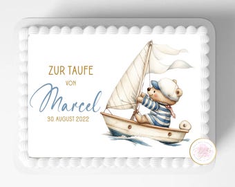 Decorazione per torta a forma di orsetto - Decorazione personalizzata per torta di battesimo