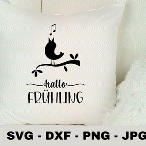 Hallo Frühling | Plotterdatei | Cut file Cricut | Silhouette  Aufkleber Sticker zum selbst ausdrucken | Digitaler Download - svg jpg png dxf