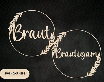 Laserdatei Braut Bräutigam SVG Hochzeit Hochzeitsdeko Laser Cut Digitaler Download