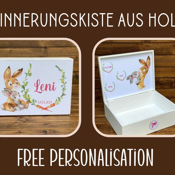 Erinnerungsbox aus Holz | Memory Box | Erinnerungskiste | Baby Box | Holzkiste | Keepsake | Personalisierte Kiste | Gift Box | Storage Box