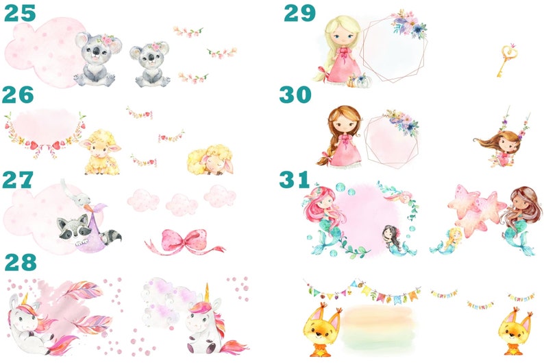 Puede incluir: Un conjunto de 10 im&aacute;genes de clipart digitales con varios animales lindos y elementos florales. Las im&aacute;genes son perfectas para crear invitaciones, tarjetas y otros proyectos de manualidades.