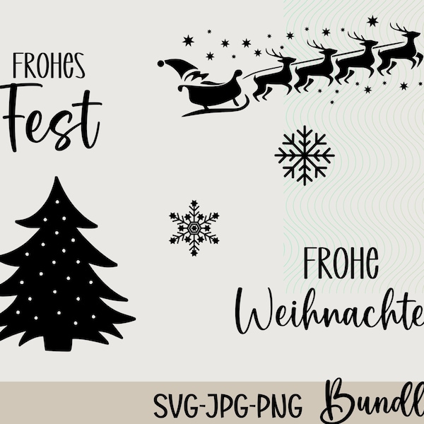 Frohe Weihnachten |Frohes Fest | Tannenbaum |  Plotterdatei | Winter Aufkleber Sticker | Digitaler Download - svg jpg png