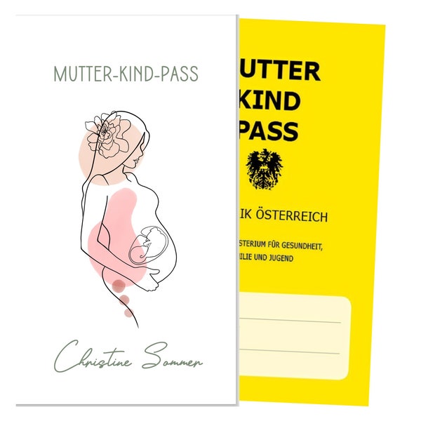 Mutterpasshülle Personalisiert mit Namen, Mutter Kind Pass Hülle, Österreichischer Mutterpassumschlag, Geschenk für werdende Mütter
