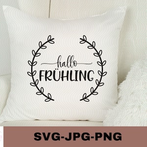Hallo Frühling | Plotterdatei | Cut file Cricut | Silhouette  Aufkleber Sticker zum selbst ausdrucken | Digitaler Download - svg jpg png