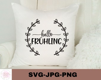 Hallo Frühling | Plotterdatei | Cut file Cricut | Silhouette  Aufkleber Sticker zum selbst ausdrucken | Digitaler Download - svg jpg png
