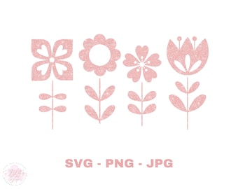 Paquete de archivos SVG florales / Archivos de corte para Cricut y Silhouette (Descarga digital)