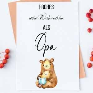 carte de Noël | Carte de Noël | personnalisée  « Joyeux Premier Noël en tant que grand-père » | Carte de vœux | de Noël Carte pliée avec enveloppe