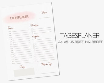 Tagesplaner |  Tagesplan PDF |  Tägliche Aufgabenliste | Tagesjournal | Sofortiger Download | Wochenplaner Vorlage |