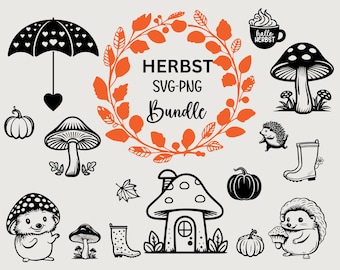 Herbstliebe | Igel | Plotterdatei Bundle | Herbst Sprüche Plotter | Herbstliebe | SVG PNG