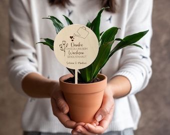 Danke dass du uns beim wachsen geholfen hast Geschenk Erzieherin Kita Kindergarten Abschiedsgeschenk Tagesmutter Blumentopf Stecker
