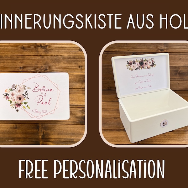 Erinnerungsbox aus Holz | Memory Box | Erinnerungskiste | Baby Box | Holzkiste | Hochzeit Deko | Hochzeitsgeschenk