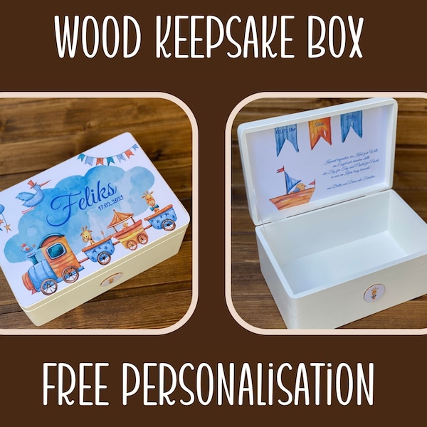 Erinnerungsbox aus Holz | Memory Box | Erinnerungskiste | Baby Box | Holzkiste | Keepsake | Personalisierte Kiste | Gift Box | Storage Box