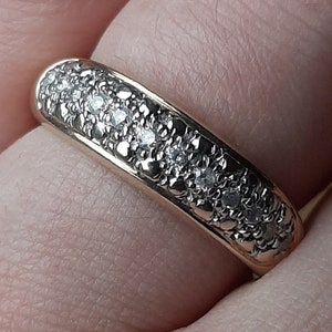 Ein Vintage 9 Karat Golddiamant halber Ewigkeitsring