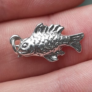 A silver fish pendant charm