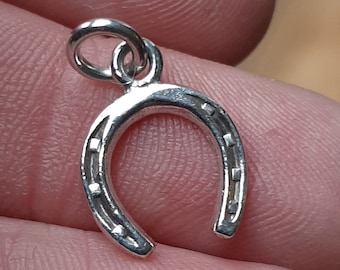 A silver lucky horseshoe pendant charm