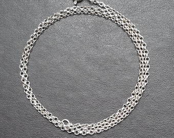 Een vintage 16 inch massief zilveren belcher schakelketting