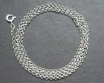 A vintage 24 inch silver belcher pendant link chain