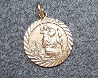 A 9ct gold Saint Christopher pendant
