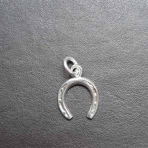 A silver lucky horseshoe pendant charm image 9