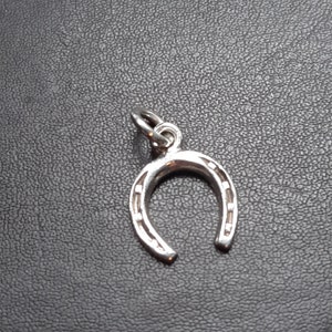 A silver lucky horseshoe pendant charm image 6