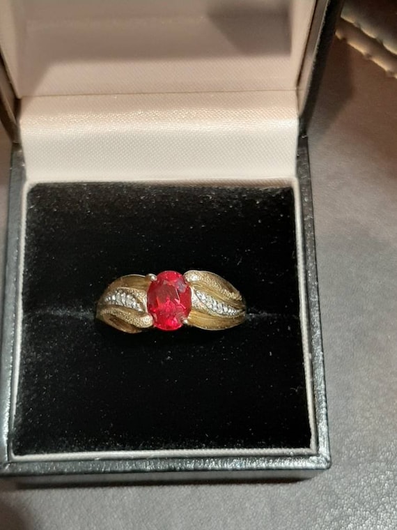 A 9ct gold ruby and diamond ring - image 3