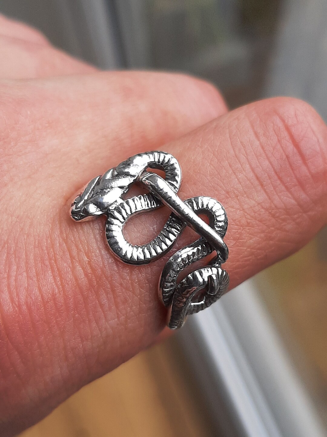 A Silver Snake Ring, Finger Size R - Etsy