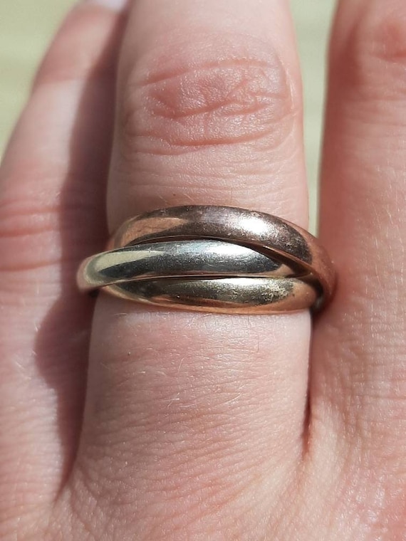 ヴィンテージの9金トリプルカラーゴールドの結婚指輪 - Etsy 日本
