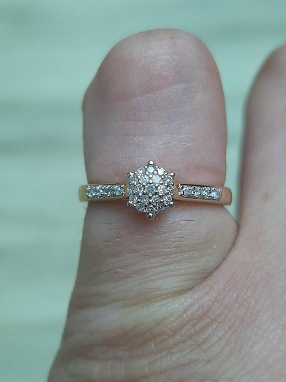 9ct rose gold vintage diamond wedder 9ct rose gold vintage diamond wedder