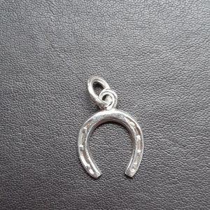 A silver lucky horseshoe pendant charm image 10