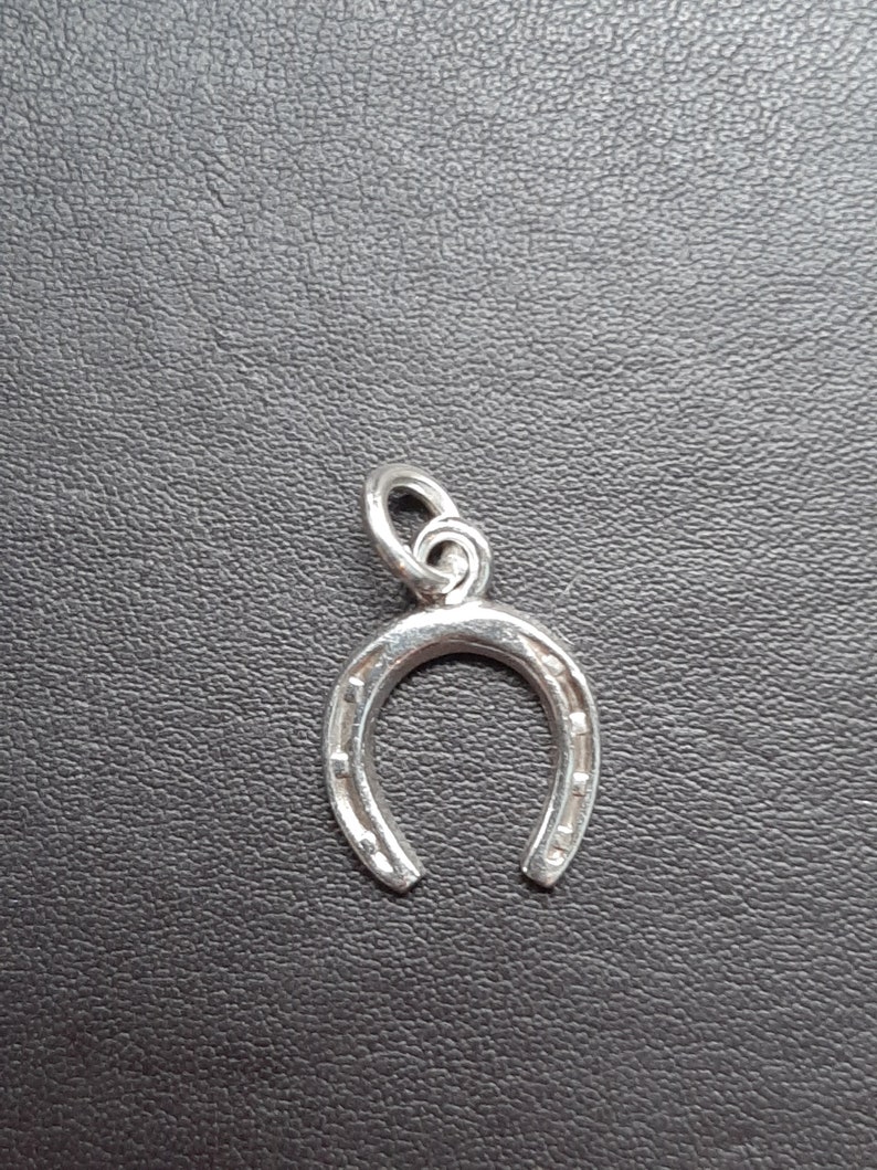 A silver lucky horseshoe pendant charm image 10