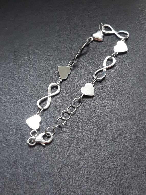 A Vintage Silver Fancy Heart Link Bracelet - Etsy