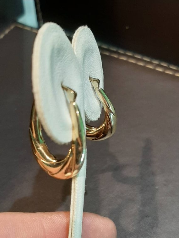 A vintage pair of 9ct gold hoop earrings - image 2