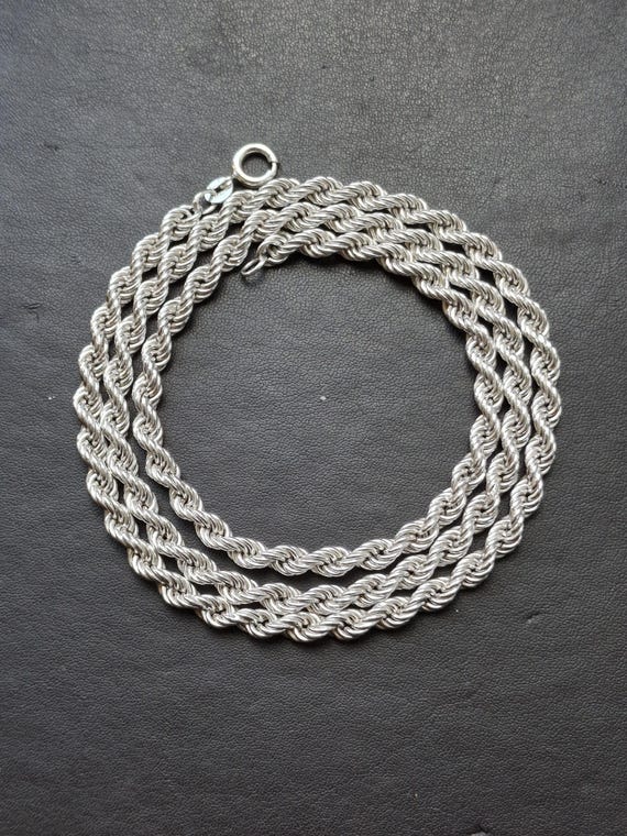 A Vintage 22 Inch Silver Rope Link Chain - Etsy Denmark