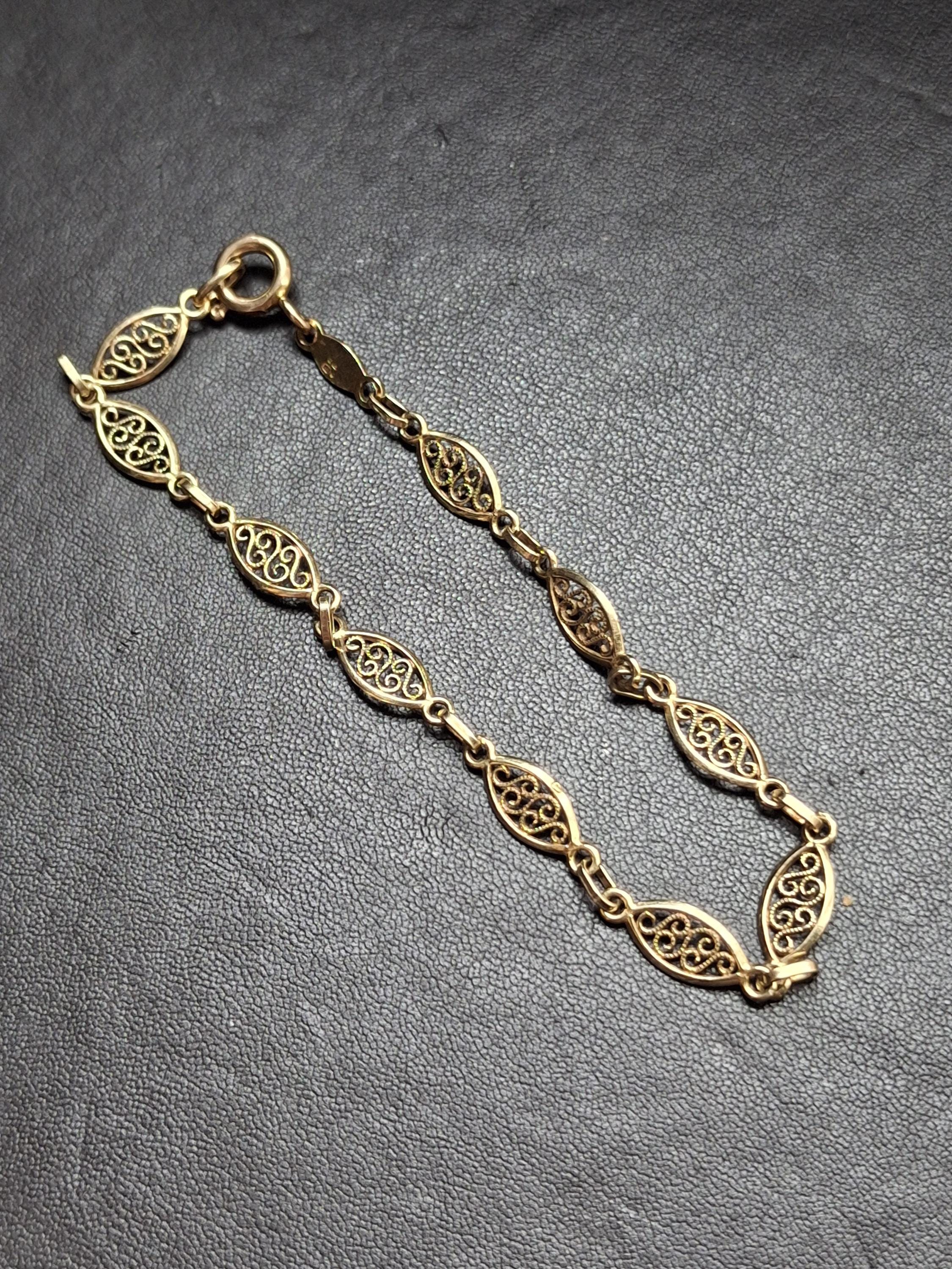 ヴィンテージの9金ブレスレット - Etsy 日本