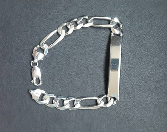 A Vintage Silver Identity Bracelet - Etsy