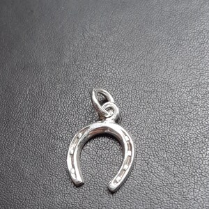 A silver lucky horseshoe pendant charm image 7