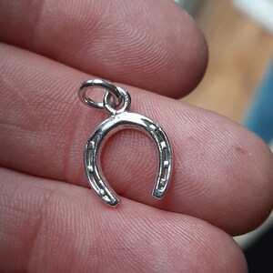 A silver lucky horseshoe pendant charm image 2