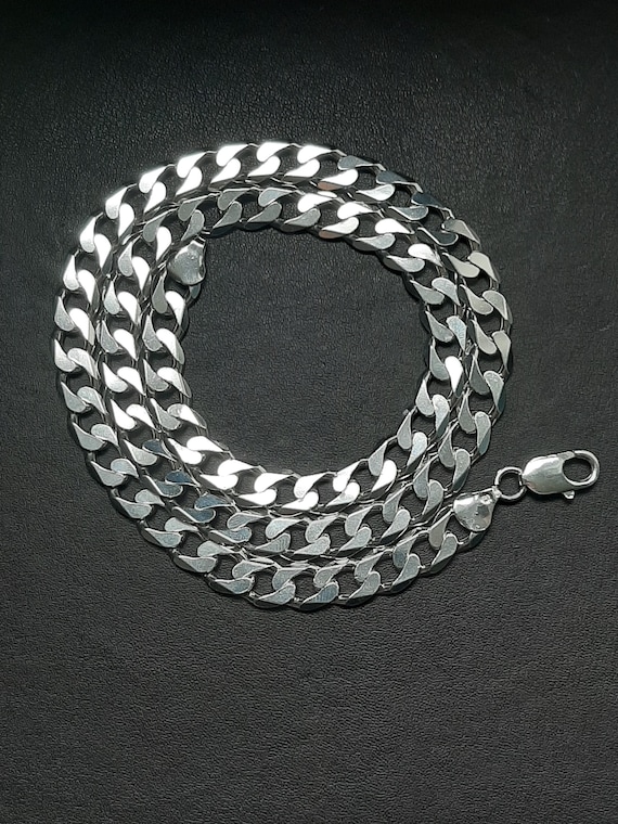 Buy A Vintage 22 Inch Solid Silver Heavy Curb Link Chain Online in