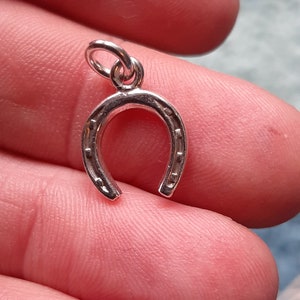 A silver lucky horseshoe pendant charm image 4