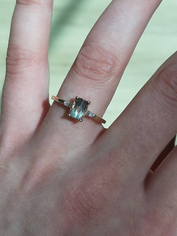 A 9ct Gold Csarite and Diamond Ring. Etsy Australia