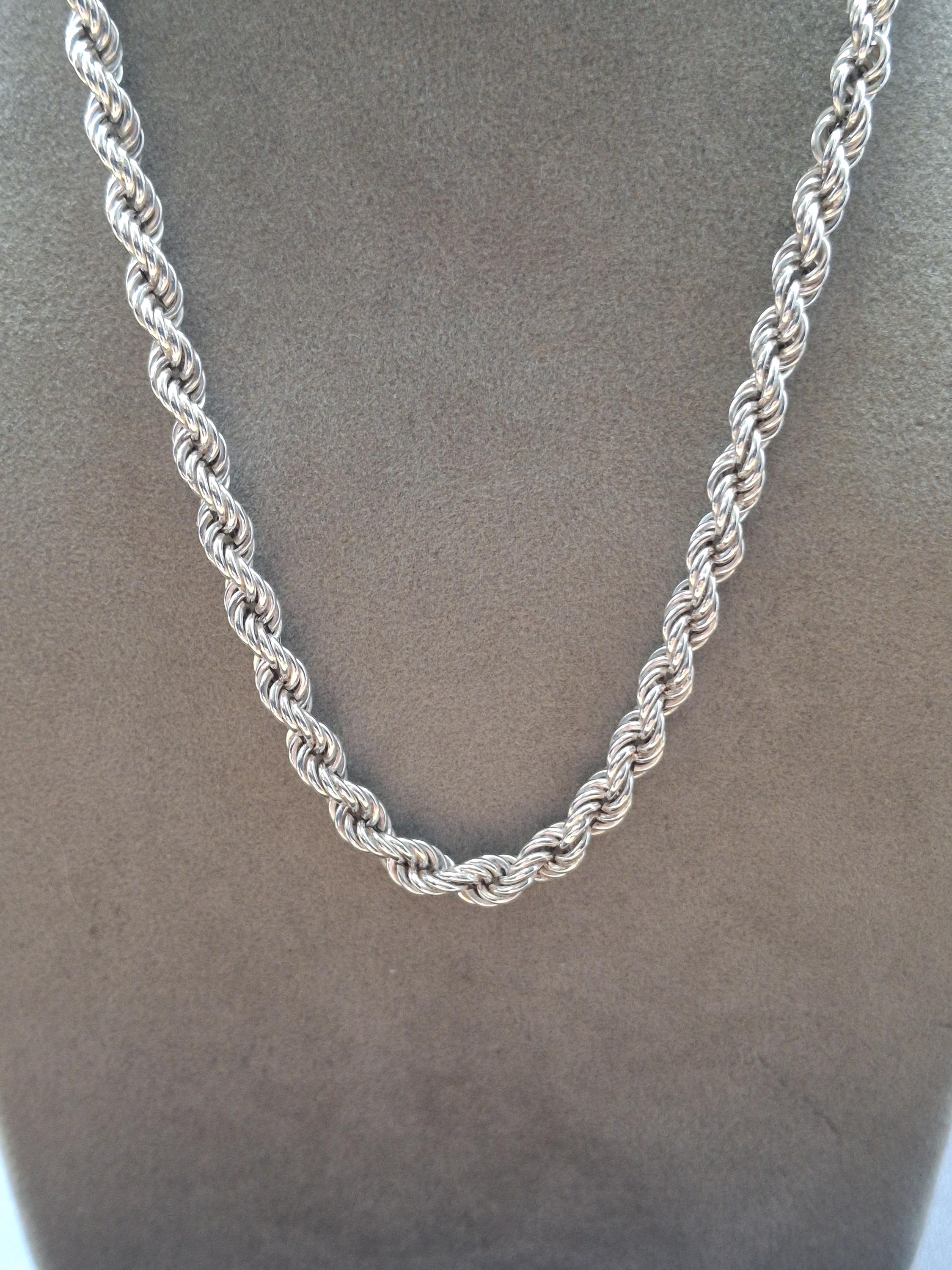 Collier long sautoir en Y maille marine en acier inoxydable