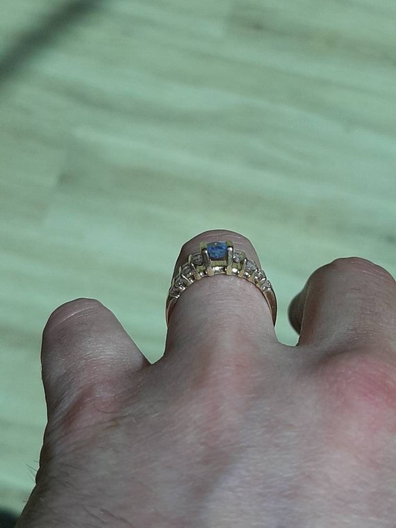 A vintage 14ct gold sapphire and diamond ring - image 2