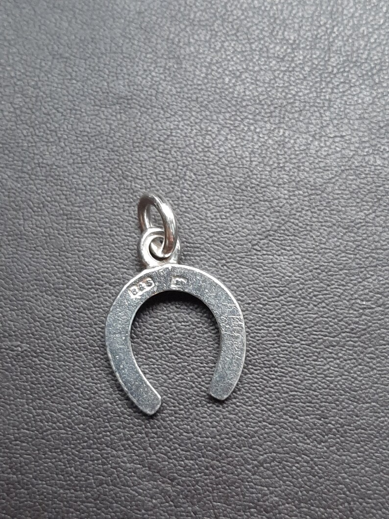 A silver lucky horseshoe pendant charm image 5