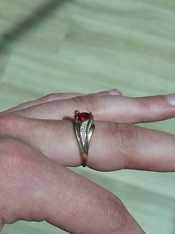 A 9ct gold ruby and diamond ring - image 7