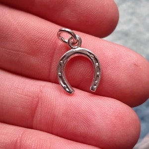 A silver lucky horseshoe pendant charm image 3
