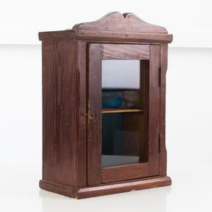 Vintage Wood Medicine Cabinet - Wall Mount Bath Storage in Shabby Chic style
