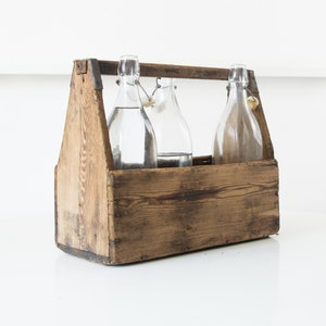 Vintage Flaschenkiste, Vintage Werkzeugkiste aus Holz, Vintage Pflanzkasten aus Holz, Vintage Aufbewahrungsbox aus Holz, Vintage Decor Box