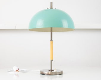 Mid Century Modern table lamp from the 70's, Bedroom bedside nightstand lamp, Vintage glass desk lamp, Mushroom Desk Lamp, Retro Office Lamp